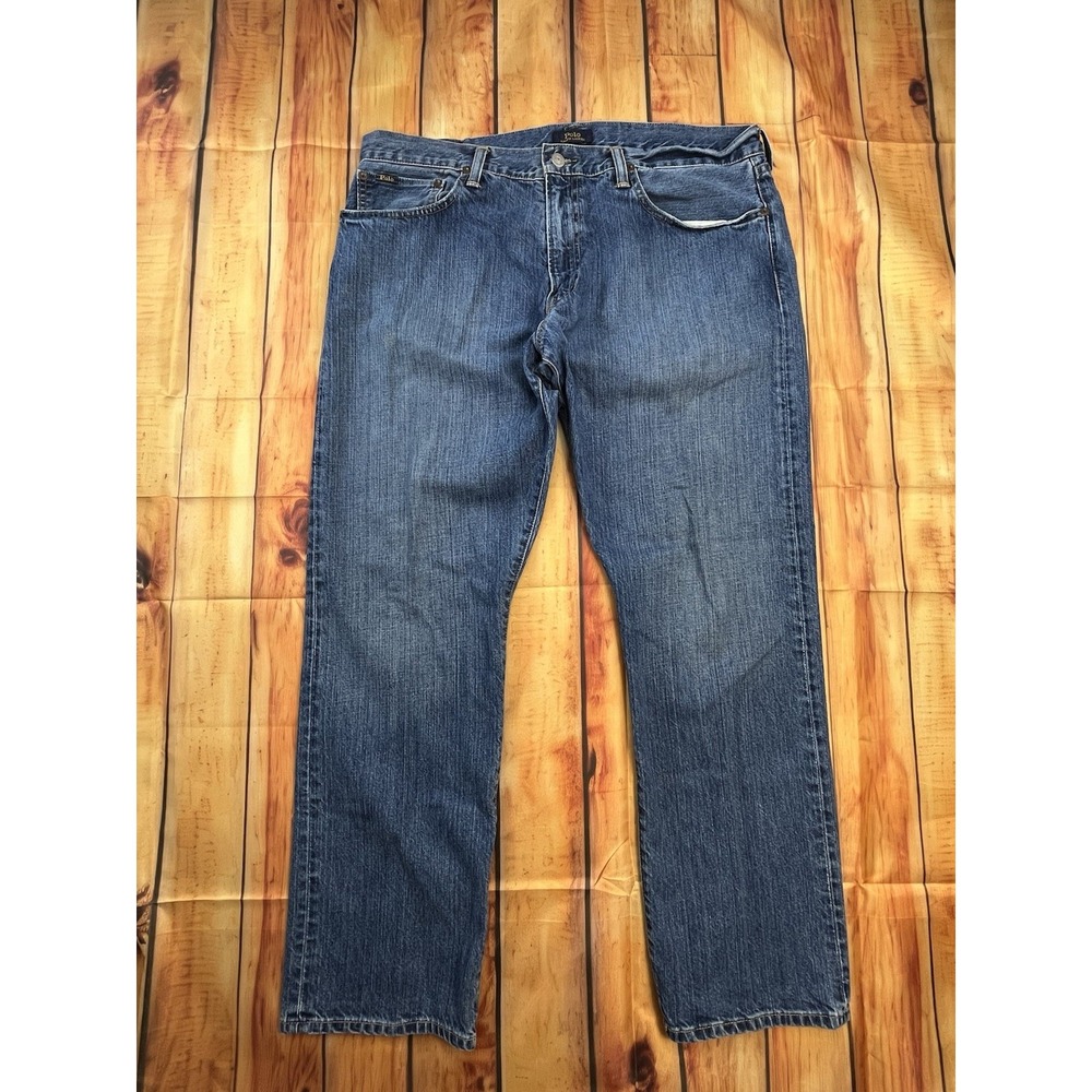 Polo Ralph Lauren Jeans Mens 36x30 Blue Hampton Relaxed Straight Denim